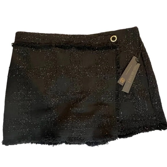 House of Harlow 1960 Black Tweed Skort Suit XL Chanel Reminiscent - Picture 4 of 4